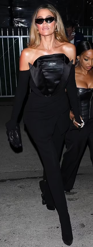 Who made Khloe Kardashian's black pants and shirt? – OutfitID